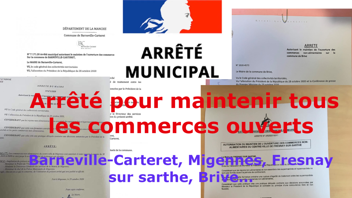 De nombreux maires signent un arrêté pour maintenir tous les commerces ouverts