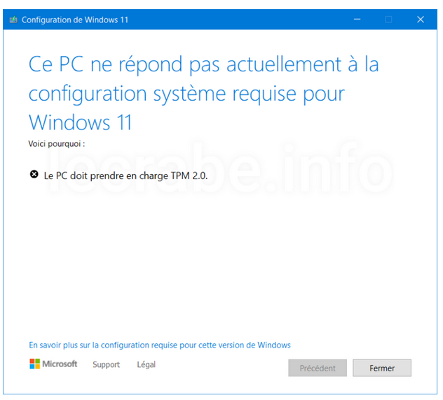 Ce pc pas compatible