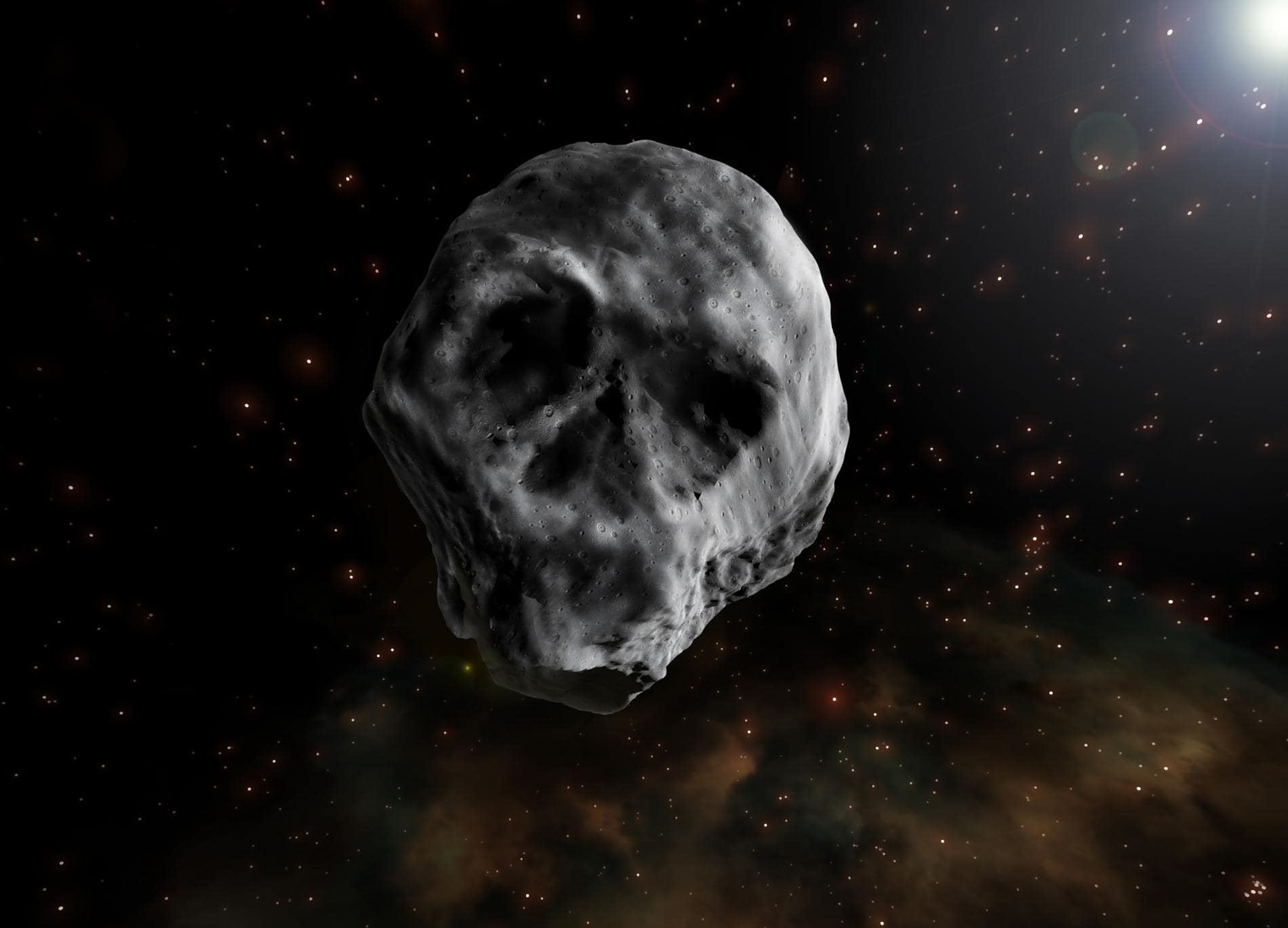 El asteroide que recuerda a una calavera