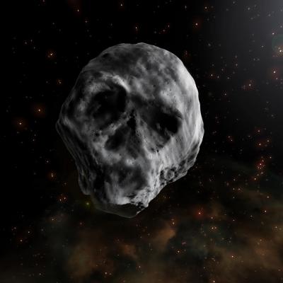 El asteroide que recuerda a una calavera